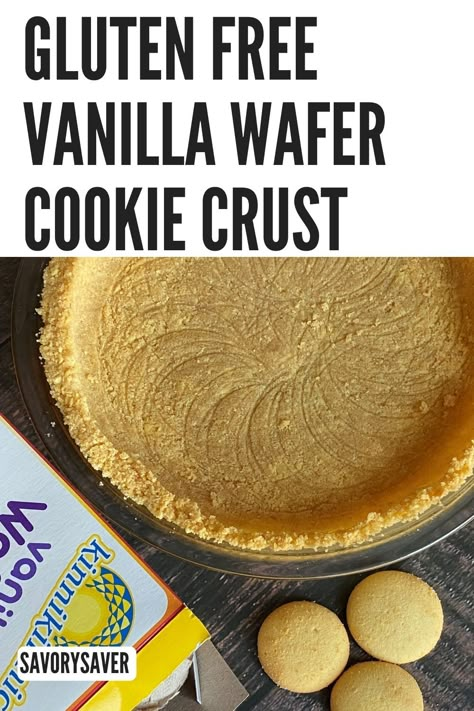 Vanilla Wafer Pie Crust, Easy Gluten Free Pie, Vanilla Wafer Dessert, Gluten Free Pies, Wafer Recipe, Gluten Free Vanilla Wafers, Vanilla Wafer Recipe, Vanilla Wafer Crust, Vanilla Wafer