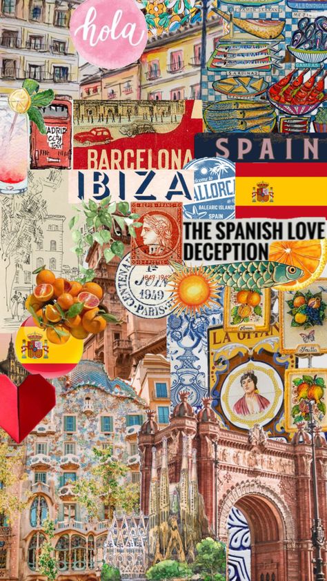 SPAIN 🇪🇸 💃🏼✨ Spanish Background Wallpapers, Spain Collage Aesthetic, Spanish Mood Board, Spain Aesthetics Wallpaper, Spanish Astethic, Spain Wallpaper Aesthetic, Espana Aesthetic, Spanish Collage, Spain Moodboard