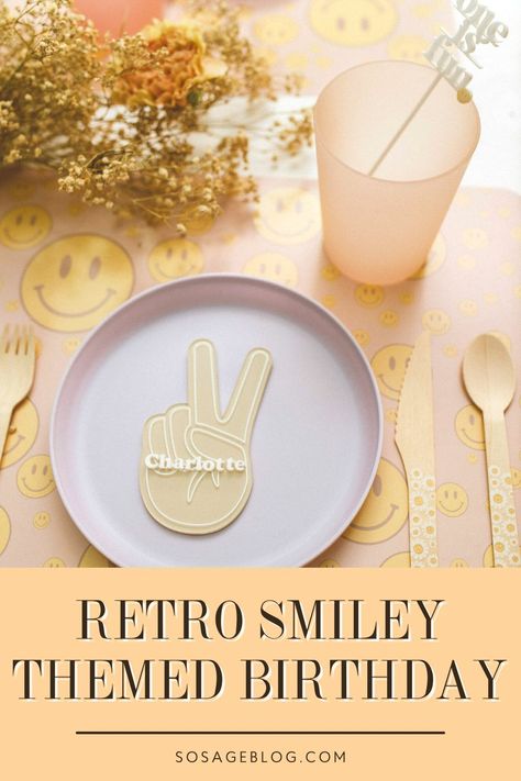 First Birthday Smile Theme, Disco Ball First Birthday, Happy And You Know It Birthday Party, Smiley Face Bday Party, Smiley Face First Birthday Party, Smiley Party Theme, Retro Smiley Face Birthday Party, Smile Birthday Party Ideas, Smiley Face Birthday Party Ideas