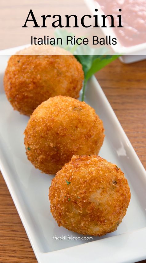 Golden and crispy Arancini Italian Rice Balls, perfect for Thanksgiving appetizers.Arancini Recipe, Thanksgiving snacks,Thanksgiving recipes appetizer. Italian Rice Balls, Arancini Balls, Arancini Recipe, Italian Rice, Sicilian Recipes, Italian Recipes Authentic, Rice Balls, Healthy Kitchen, Sharing Board