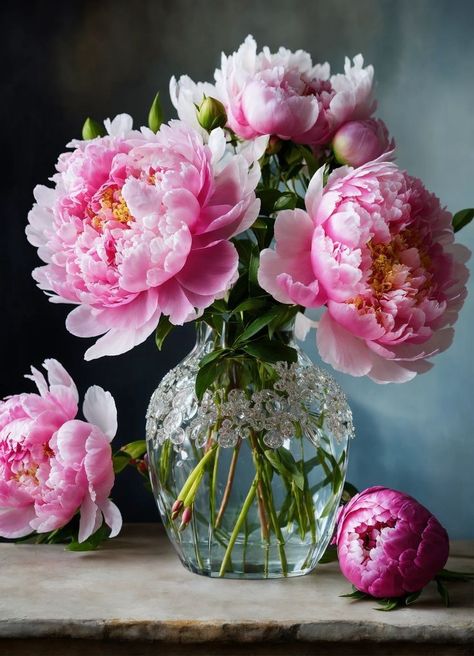 Flower Boquet, Luxury Flower Bouquets, Vintage Flowers Wallpaper, Beautiful Flowers Photography, Flower Vase Arrangements, Peonies Garden, Floral Oil Paintings, Fresh Flowers Arrangements, Beautiful Flower Arrangements