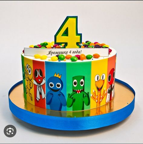 Roblox Cake, Ideas Cumpleaños, Friends Cake, Rainbow Friends, Baby Birthday Cakes, Friends Party, Rainbow Birthday, Rainbow Cake, Lego Friends