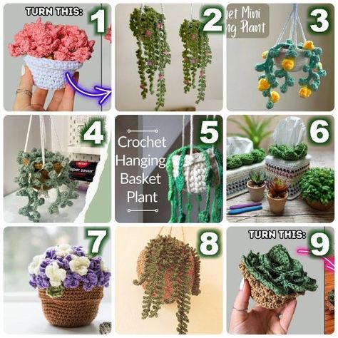 Tiny Crochet Plant Pattern, Hanging Plant Crochet Pattern Free, Crochet Hanging Plants Free Pattern, Crochet Potted Plants, Crochet Flower Pots Free Pattern, Crochet Potted Plants Free Pattern, Crochet Succulents Free Pattern, Crochet Hanging Plant Pattern, Crochet Plants Free Pattern