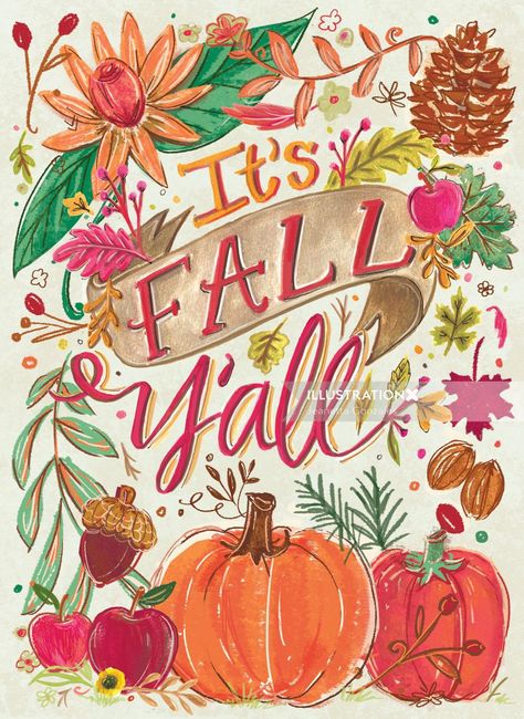 Calligraphy art of it's fall y'all Fall Calligraphy, Calligraphy Art Quotes, Thanksgiving Sign, Thanksgiving Signs, People Logo, Signed Artwork, Textile Designer, Nature Illustration, Typography Art