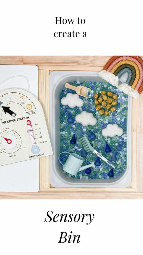 Water Cycle Sensory Bin, Water Bead Sensory Bin, Water Beads Sensory Bin, Weather Sensory Bin, Chloe X Halle Do It, Learn Through Play, Sensory Boxes, Teaching Toddlers, Sensory Table