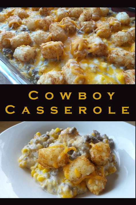 Cowboy Casserole Cowboy Casserole Recipe, Cowboy Casserole, Cauliflower Casserole Recipes, Salad Quinoa, Beef Ground, Sweet Potato Recipes Casserole, Healthy Potato Recipes, Potatoe Casserole Recipes, Chicken Tender Recipes