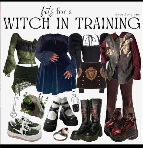 Slytherin Outfit Casual, Green Witch Aesthetic Fashion, Witch Aesthetic Fashion, Slytherin Outfit, Witchy Outfits, Random Outfits, Mood Clothes, Witch Outfit, Witchy Things