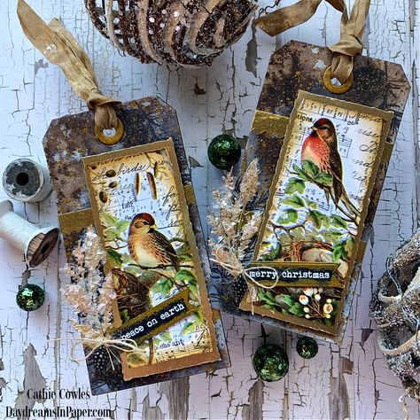 Vintage Christmas Gift Tags, Tim Holtz Christmas Gift Tags, Scrapbook Christmas Tags, Washi Tape Gift Tags, Christmas Junk Journal Tags, Black Wrapping Paper, Christmas Gift Tags Handmade, Tim Holtz Tags, Christmas Bookmarks