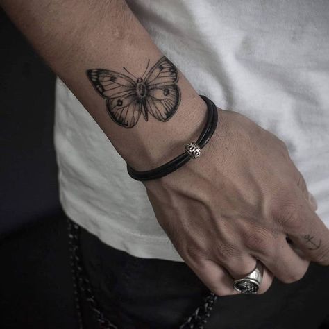 Tnt Tattoo, Patch Tattoos, Mens Butterfly Tattoo, Tattoos Masculinas, Butterfly Tattoos On Arm, Globe Tattoos, Butterfly Hand Tattoo, Butterfly Wrist Tattoo, Tatuagem Masculina Pequena