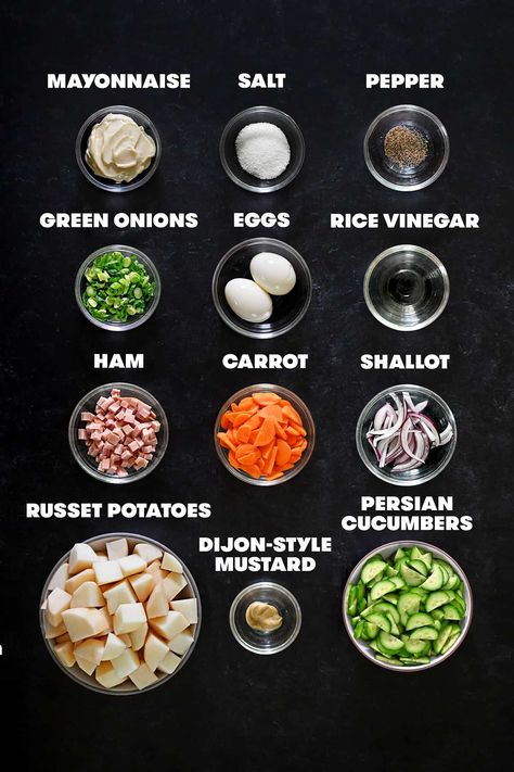 Potato Salad Japanese, Japanese Potato Salad Recipe, Japanese Salad Recipes, Korean Potato Salad, Japanese Potato Salad, Paleo Mayonnaise, Japanese Potato, Japanese Salad, Paleo Appetizers