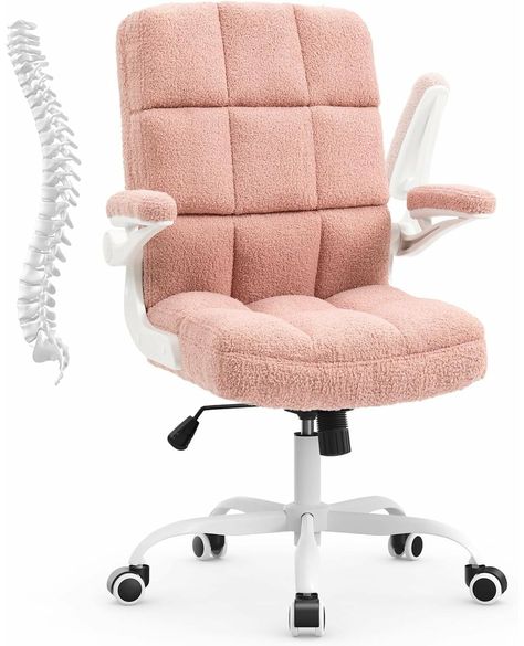 Revamp your home office setup with the SEATZONE Ergonomic Chair in pretty pink 💕 Say goodbye to back pain and hello to comfort with its built-in lumbar support 🙌🏼 #homeoffice #ergonomicchair #lumbar support #pinkchair #comfortzone #workfromhome #productivity #officeessentials #homedecor #trendy Shop Now https://www.platinum-level.com/products/seatzone-home-office-chair-ergonomic-executive-desk-chair-comfortable-computer-chair-with-flip-up-arms-faux-fur-chair-with-lumbar-support-pink Comfortable Computer Chair, Pink Office Chair, Desk Chair Comfy, Fur Chair, Executive Home Office, Best Office Chair, Pink Office, Home Office Chair, Computer Desk Chair