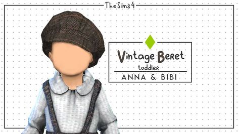 The Sims 4 CC | Ts4 CC | Toddler Ts4 | Acc Toddler Ts4 | Hat Toddler Ts4 | Hat Vintage Ts4 | Toddler Cc Sims 4, Vintage Beret, Sims 4 Decades Challenge, Historical Hats, Sims 4 Toddler, Toddler Hat, Sims 4 Cas, Ts4 Cc, Vintage Winter