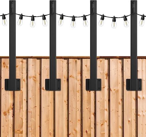 4 Pack 1.3 Ft Suspension Outdoor String Light Poles,Light Poles for Outside Lights Hanging,with Clip and Holder,Light Post Mounting Stand Patio Fence Wall Garden Backyard Deck Outdoor String Light Poles, String Light Poles, Patio Wedding, Fence Wall, Light Post, Lights Hanging, Patio Fence, Outdoor Party Decorations, Fence Lighting