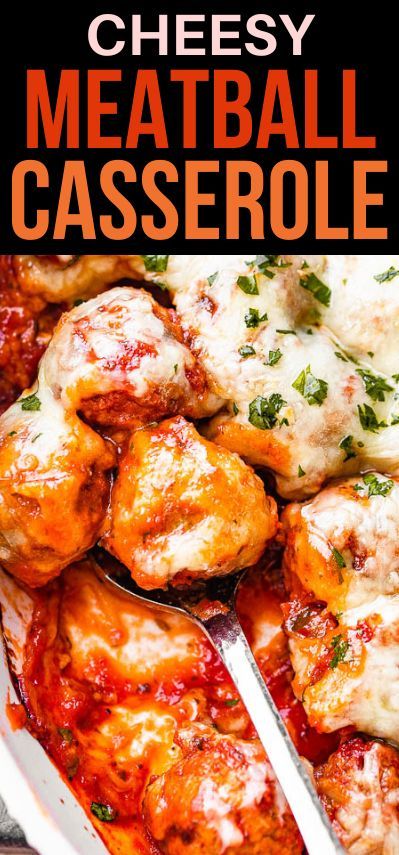 This simple and delicious Cheesy Meatball Casserole is made with meatballs topped with your best tomato sauce and lots of gooey cheese! It's a favorite meal for kids! Baked Meatball Casserole, Cheesy Meatball Casserole, Meatballs Casserole, Cheesy Meatballs, Meatball Dinner, Meatball Casserole, Mini Meatballs, Meat Lover, Melty Cheese