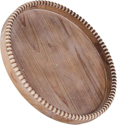 Amazon.com: FESTWIND Round Trays Home Decor Decorative Trays for Coffee Table Farmhouse Vintage Beaded Tray for Kitchen Counter Living Room Countertop Centerpiece Display : Home & Kitchen Round Wooden Tray Decor, Tiny Table Decor, Fall Decor For Table Centerpiece, Round Kitchen Table Decor Centerpieces, Round Tray Decor Kitchen, Center Island Decor, Simple Fall Centerpieces For Table, Christmas Coffee Table Decor Trays, Dining Table Centerpiece Everyday