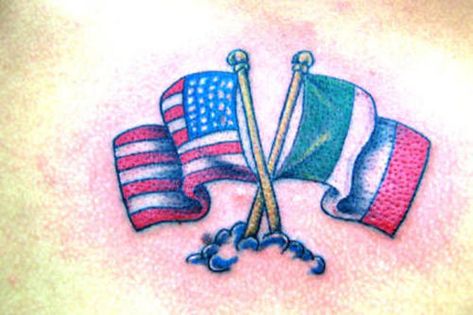 Mexican American Flags Tattoo, Tattoo Different, Portrait Tattoo Ideas, Skin Color Tattoos, Norway Design, Island Tattoo, Patriotic Tattoos, Christian Flag, Different Flags