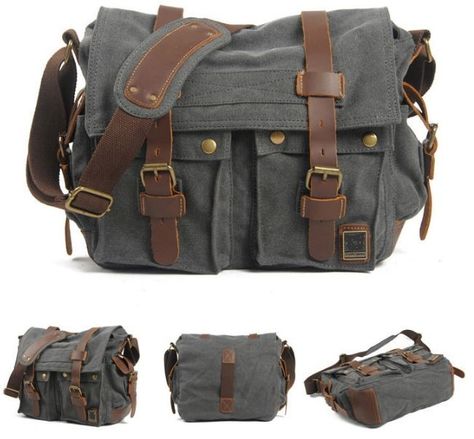 Old school style canvas messenger bag for men and women. * Canvas Bags with Genuine Leather straps. * Dual leather straps with adjustment buckles Canvas Leather Bag, Leather Camera Bag, Canvas Messenger Bag, Messenger Bag Men, Crossbody Messenger Bag, Vintage Canvas, Leather Messenger Bag, Shoulder Messenger Bag, Canvas Shoulder Bag