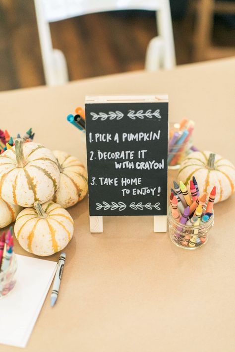 Initialed Pumpkin Halloween Wedding Reception, Diy Pumpkin Carving, Kids Table Wedding, Kids Wedding Activities, Pumpkin Monogram, Wedding Reception Table Decorations, Fall Wedding Cakes, Pumpkin Centerpieces