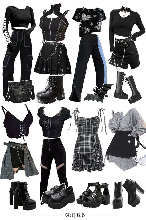 Gothic Pastel, Punk Cosplay, Clothing Grunge, Emo Clothes, Punk Style Outfits, Mode Emo, E Girl Outfits, Mode Punk, Mode Grunge