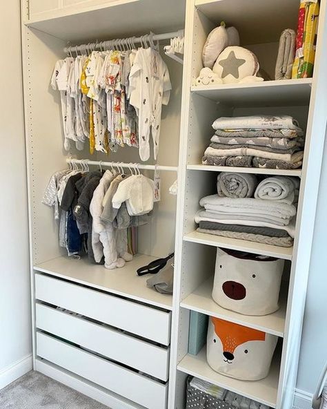 Baby Room Closet, Baby Room Storage, Cozy Baby Room, Baby Nursery Closet, Nursery Closet Organization, Baby Closet Organization, Baby Room Organization, Baby Room Themes, Baby Room Neutral