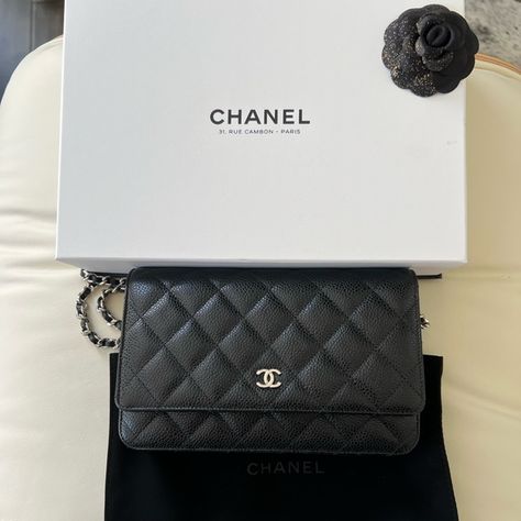 Selling Chanel Caviar WOC with Silver Hardware Chanel Woc Caviar, 31 Rue Cambon, Chanel Woc, Chanel Classic Flap Bag, Box Ribbon, Classic Flap Bag, Chanel Caviar, Designer Bag, Classic Flap