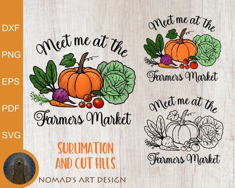 Silhouette Design Files, Svg Sublimation, Farmhouse Svg, Pumpkin Svg, Layered Svg, Fresh Vegetables, Farm Fresh, Sublimation Png, Silhouette Design