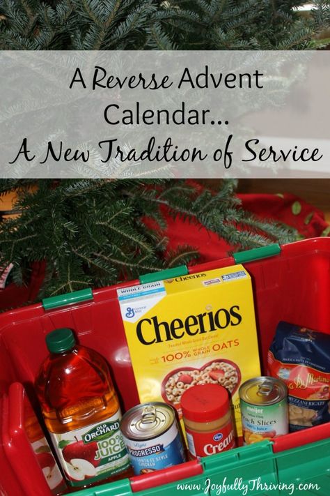 Reverse Advent Calendar Idea - Want a new tradition of service this year? I love this idea! Diy Kids Gifts, Reverse Advent Calendar, Christmas Picture Books, Advent Calendar Ideas, Christmas Service, Advent Activities, Jesus Birthday, Advent Season, Calendar Ideas