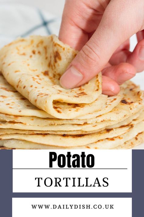 Potato Tortillas Gluten Free Wraps Recipe, Potato Tortilla, Wraps Vegan, Paleo Tortillas, Vegan Tortilla, Vegan Grocery List, Gluten Free Wraps, Fried Beans, Vegan Mexican Recipes