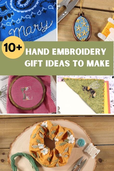 Diy Gifts Embroidery, What To Do With Hand Embroidery Projects, Unique Embroidery Projects, Useful Embroidery Gifts, Hand Embroidery Projects To Sell, Embroidery Uses Ideas, Ideas To Embroider, Embroidery Gift Ideas Diy, How To Gift Embroidery