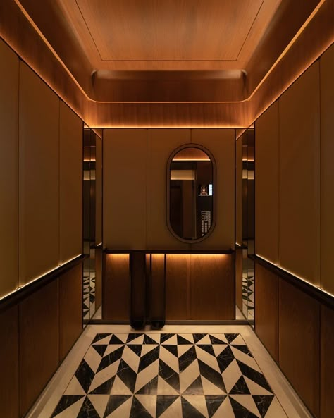 Elevator Lobby Design, Stair Elevator, Elevator Interior, Elevator Lobby, Stair Lift, Corridor Design, Elevator Design, Corridor Lighting, Vip Room