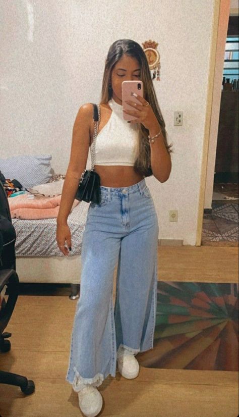 Outfits Con Jeans, Looks Pinterest, Outfit Mujer, Jeans Outfits, Looks Party, R 6, Causual Outfits, Looks Chic, Basic Outfits