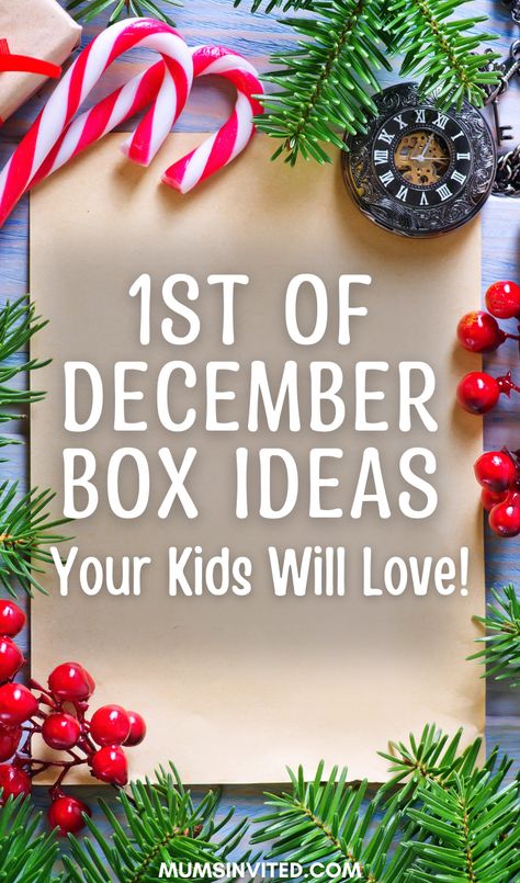 If you're looking for a new fun Christmas tradition to start with your kids this year, the 1st December Box is a great one to look into. Click to read about 7 easy and festive ideas for a December 1st box your kids will adore this Christmas. Elf Box Ideas, 1st December Christmas Box Ideas, 1st December Christmas Boxes, December Traditions For Kids, Christmas Book Box Ideas, 1st Of December Boxes, December Box Ideas, 1st December Boxes, December Box For Kids