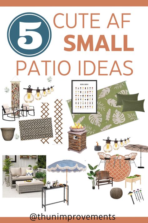 5 Small Patio Space Ideas - Thun Improvements Medium Patio Ideas, Little Patio Ideas Small Spaces, Small Patio Set Up Ideas, Patio Space Ideas, Arranging Patio Furniture Layout, Small Patio Layout, Small Outdoor Area, Small Deck Furniture Layout, Small Deck Furniture