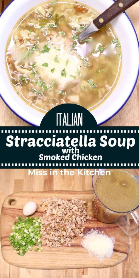 Traeger Soup Recipes, Smoked Chicken Soup Recipes, Smoked Chicken Soup, Leftover Smoked Chicken Recipes, Leftover Smoked Chicken, Stracciatella Soup, Top Dinner Recipes, Italian Soup Recipes, Best Macaroni Salad