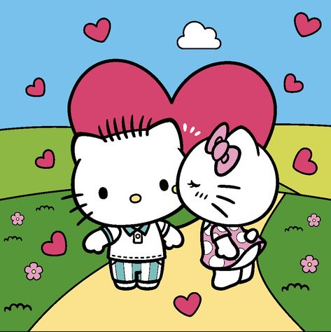 Hello Kitty And Daniel, Kitty And Daniel, Hello Kitty Imagenes, Hello Kitt, Hello Kitty Images, Doodle Tattoo, Cute Couple Gifts, Creative Gifts For Boyfriend, Hello Kitty Backgrounds