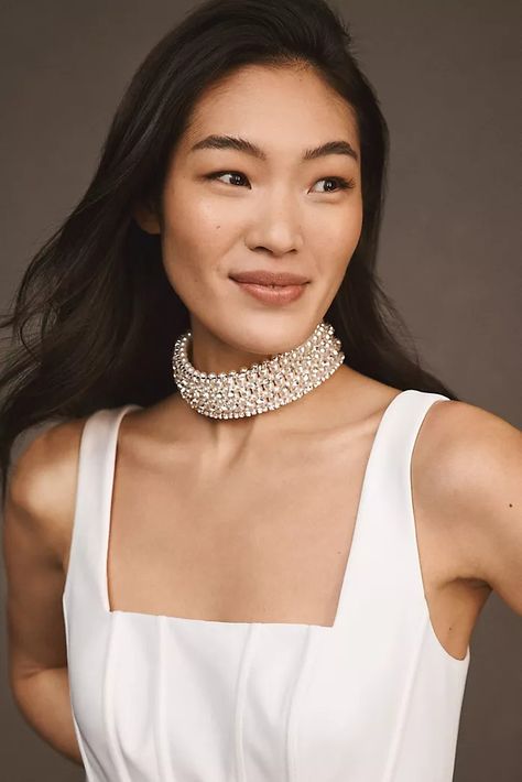 Bride Accessories | Anthropologie Anthropologie Wedding, Chic Party, Bride Accessories, Pearl Choker Necklace, Pearl Choker, 50 Fashion, Party Looks, Bridal Shoes, Bridal Accessories