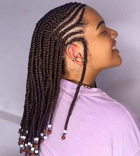 Hair Styles Braids With Beads, Braids With Beads Hairstyles, Beaded Braids, Beads Hairstyles, Kids Cornrow Hairstyles, Reverse Braid, Very Easy Hairstyles, Scalp Braids, Fishtail Hairstyles