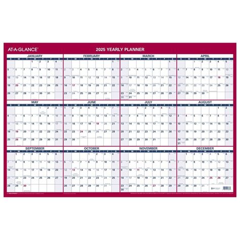 AT-A-GLANCE 2025 Erasable Calendar, Dry Erase Wall Planner, 36" x 24", Large, Vertical/Horizontal, Reversible (PM26B2825) Diy Desk Pad, Calendar Design Creative, Large Desk Calendar, Year At A Glance Calendar, Desk Pad Calendar, Calendar Aesthetic, Desk Calendar Pad, Large Wall Calendar, At A Glance Calendar