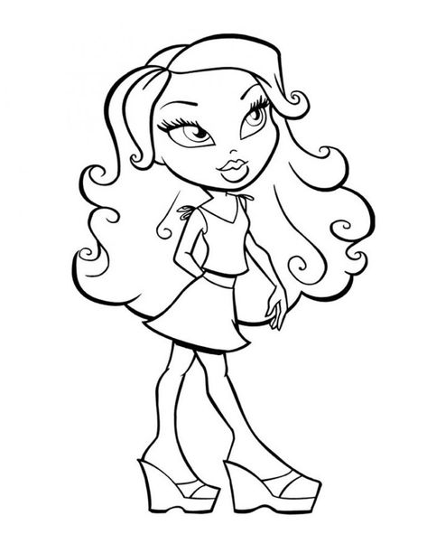 Free Printable Bratz Coloring Pages For Kids Bratz Coloring Pages, Modele Zentangle, Bratz Coloring, Coloring Pages For Teenagers, Doll Drawing, Princess Coloring Pages, Paper Doll Template, Easy Coloring Pages, Coloring Pages For Girls