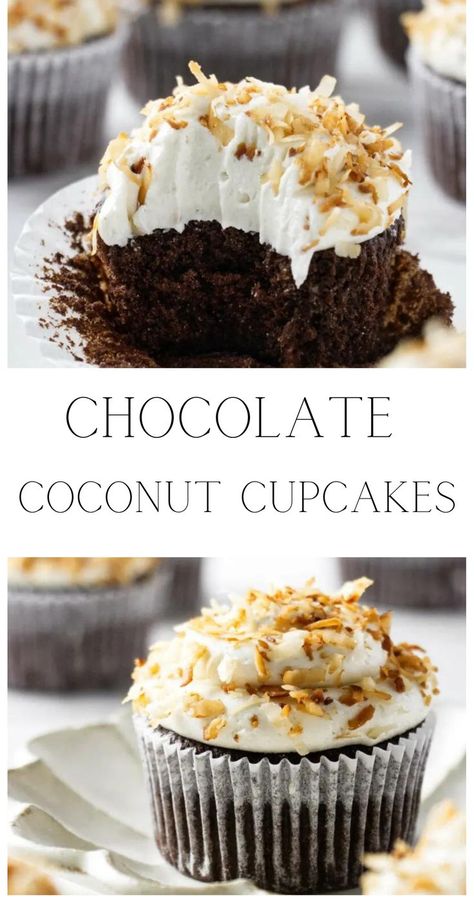 Ever feel like your cupcake routine is stuck in a vanilla-chocolate loop, endlessly circling without a hint of excitement? Enter the game-changer: Chocolate Coconut Cupcakes. T Chocolate Coconut Cupcakes, Coconut Cupcake Recipes, Cream Filled Cupcakes, Buttercream Decorating, Peanut Butter Cupcakes, Decadent Chocolate Desserts, Coconut Cupcakes, Tasty Chocolate Cake, Cupcake Flavors