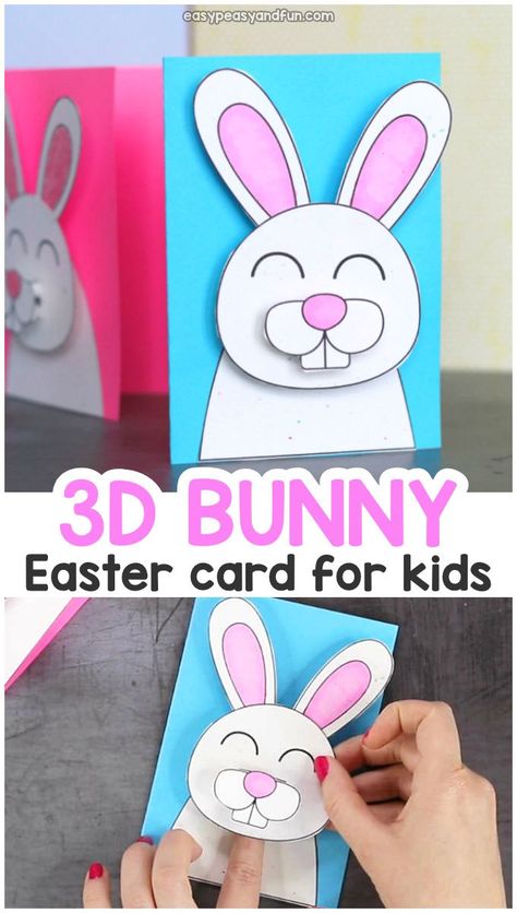 Super cute Easter bunny card idea. Easter craft for kids. Diy Osterschmuck, Easter Paper Crafts, Easter Egg Art, Fun Easter Crafts, Easy Easter Crafts, Easter Bunny Crafts, Easter Egg Crafts, Cute Easter Bunny, Easter Art