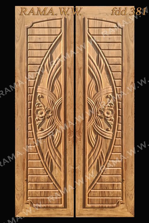 Double Door Carving Design, Almirah Designs For Bedroom, Pooja Door, Wooden Almirah, Pooja Door Design, House Main Door, Almirah Designs, House Main Door Design, Door Design Photos