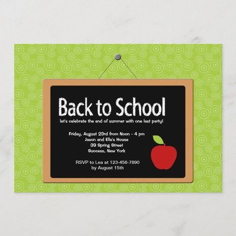 Back to School Blackboard Invitation - Popular Zazzle Product! Best choice, tags : #invitations, #tshirt, #card, #InvitationsCard, #legging, #trending, #holiday Back To School Blackboard, Announcement Text, School Party Invitation, Little Mermaid Invitations, School Blackboard, Wedding Invitation Text, Ticket Wedding Invitations, Invitation Examples, Mermaid Invitations