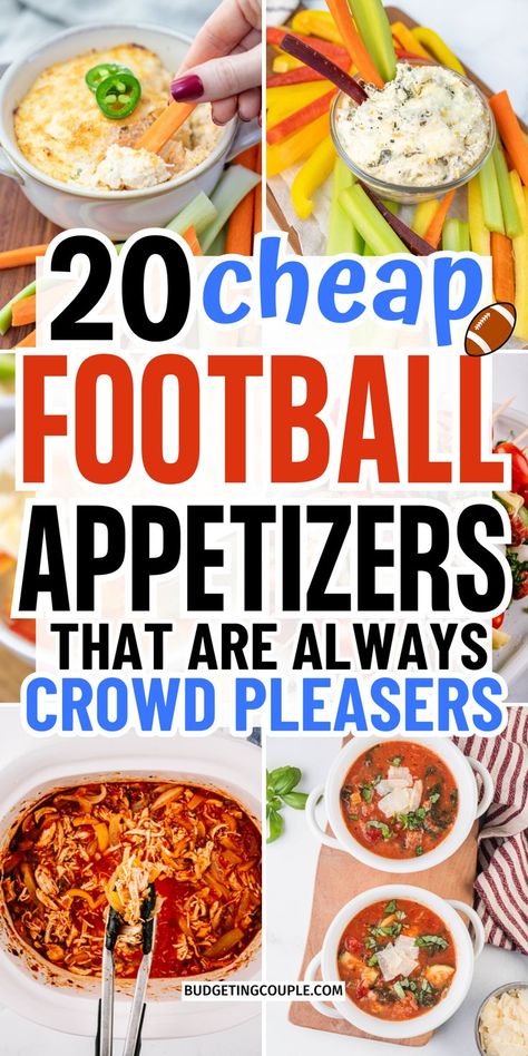 Cheap Football Food for Gameday: tailgate food dips cold, game day appetizers chicken, cheap meals good Group Party Food, Food For 2 People, Cheap Football Food, Food Recipes For A Crowd, Potluck Treats, Easy Party Food Recipes, Easy Football Food, Food For 2, Superbowl Party Food Healthy