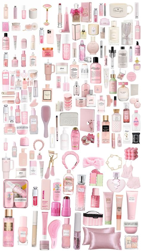 #pink#pink#pink#pink#pink#pink#pink#pink#pink#pink#pink#pink#pinkaesthetic My Pink Wishlist, Pretty Lists Ideas, Pink Stocking Stuffers, Coquette Wishlist Ideas, Pink Stuff Aesthetic, Blue Coquette Room, Wishlist Journal, Pink Gift Basket Ideas, Pink Girly Things Accessories