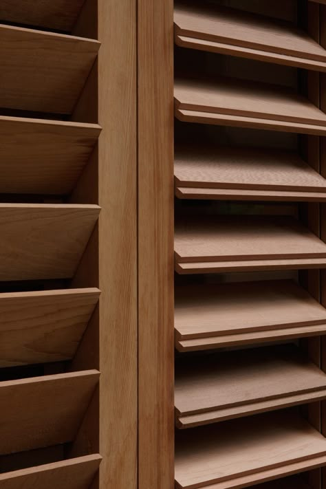 Oak Shutters, Brown Shutters, Shutter Window Treatments, Jalousie Window, Shutters Interior, Oak Windows, Woodworking Tools Router, Louvered Shutters, Shutter Designs