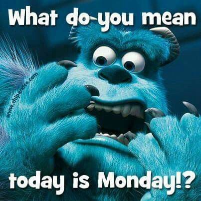 What Do You Mean Today Is Monday monday good morning monday quotes good morning… Funny Monday Memes, Today Is Monday, Blue Monster, Monday Memes, Monday Humor, 9gag Funny, Pixar Films, Disney Monsters, Pixar Characters