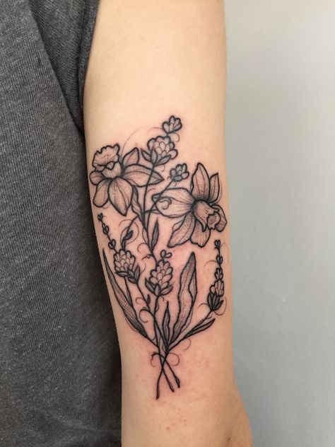 Daffodils, Flower Tattoo, Lavender, Tattoos