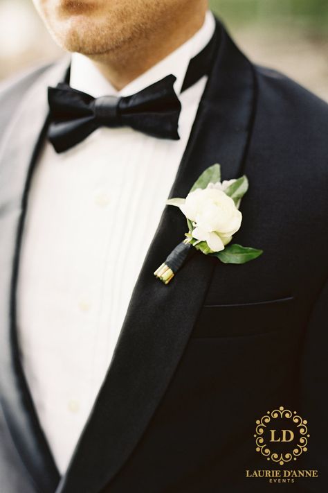 Fishing Boutonniere, White Boutonniere, Forest Theme Wedding, Modern Groom, Modern Minimalist Wedding, Groom Tuxedo, Dusty Miller, Groom Boutonniere, Boutonniere Wedding