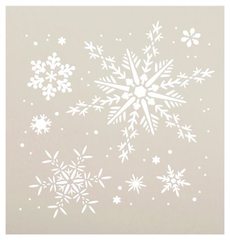 Snowflakes Stencil - A Delicate Winter Snow Art stencil by the artists at StudioR12! Easy to use & reuse - quick, perfect letters & designs every time! From crafts to cakes, walls to weddings - elevate your creative potential with stencils! Layer, emboss, revitalize, remodel, & explore a whole new world of artistic expression! Say it with a sign, jazz up a journal, personalize a planner, add flair to furniture, and much, much more. Made from laser-cut translucent 7.5 mil Mylar (BOPET) plastic. S Drawing Snowflakes, Snowflakes Drawing, Snowflake Images, Snowflake Stencil, Tattoo Practice, Funky Tattoos, Snow Art, Eyeliner Styles, Christmas Stencils